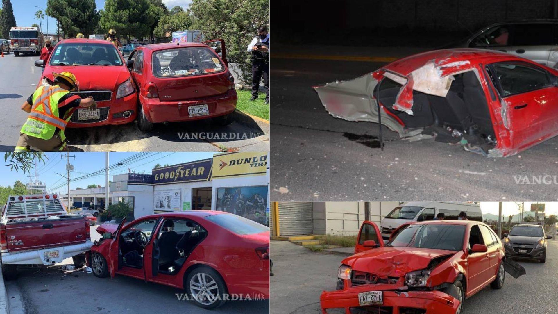 ¿Solo en Saltillo? De nuevo la ‘maldición’ de accidentes de carros rojos; ahora uno se parte en dos. Noticias en tiempo real
