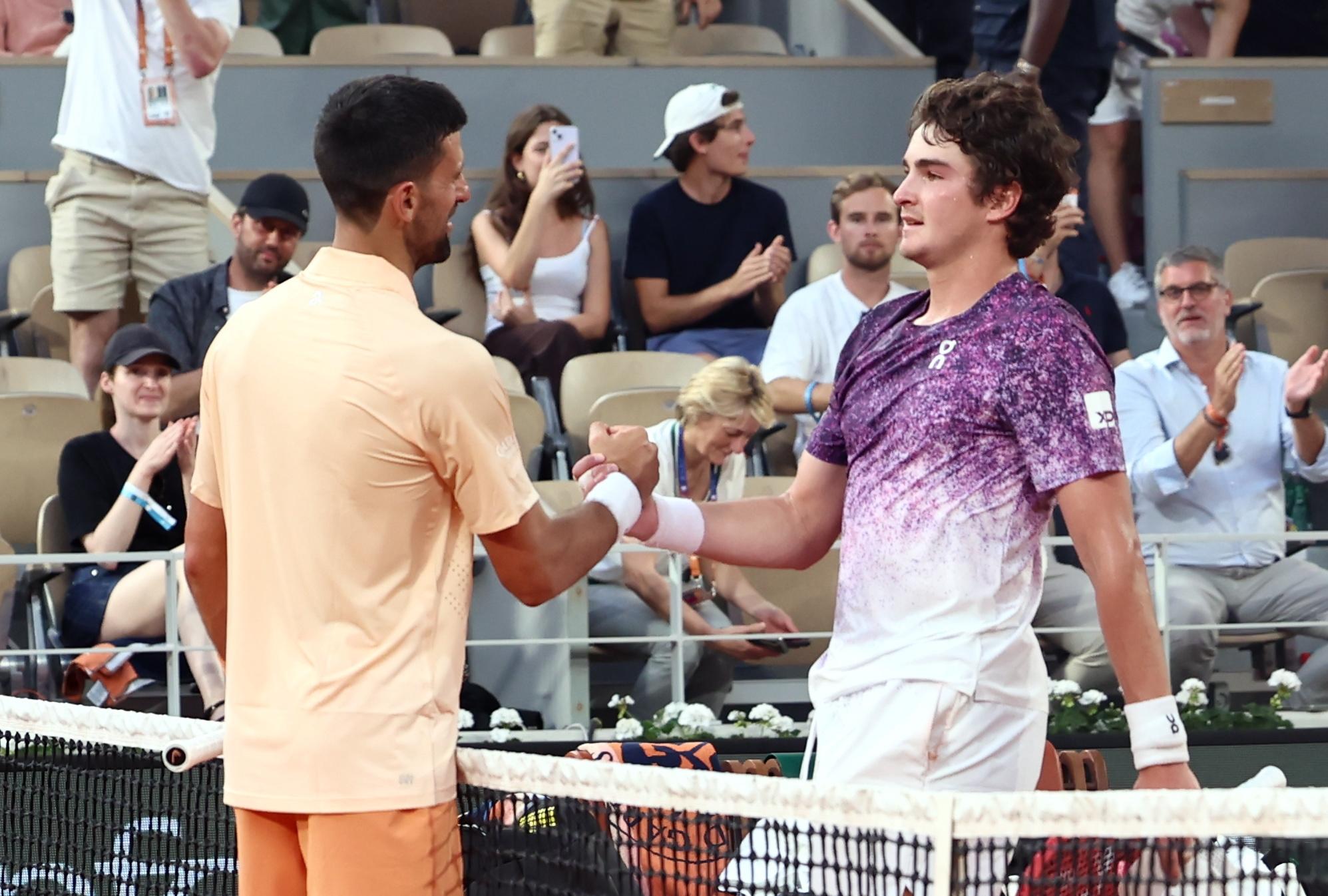 Novak Djokovic queda fuera de Roland Garros: Joao Fonseca firma la sorpresa del año