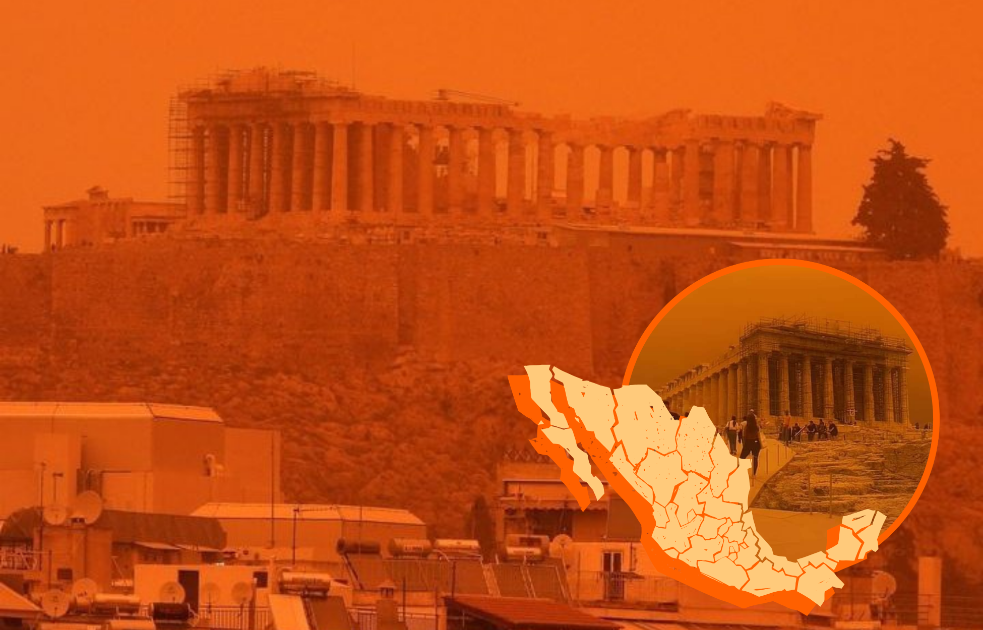 Polvo del Sahara cubre en un manto rojo a Atenas, ¿Cuándo podría llegar a México? (video). Noticias en tiempo real