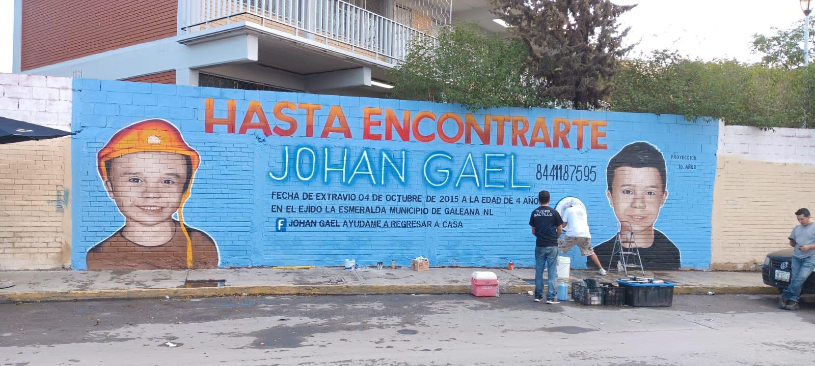 Terminan mural de búsqueda a Johan Gael en Saltillo . Noticias en tiempo real