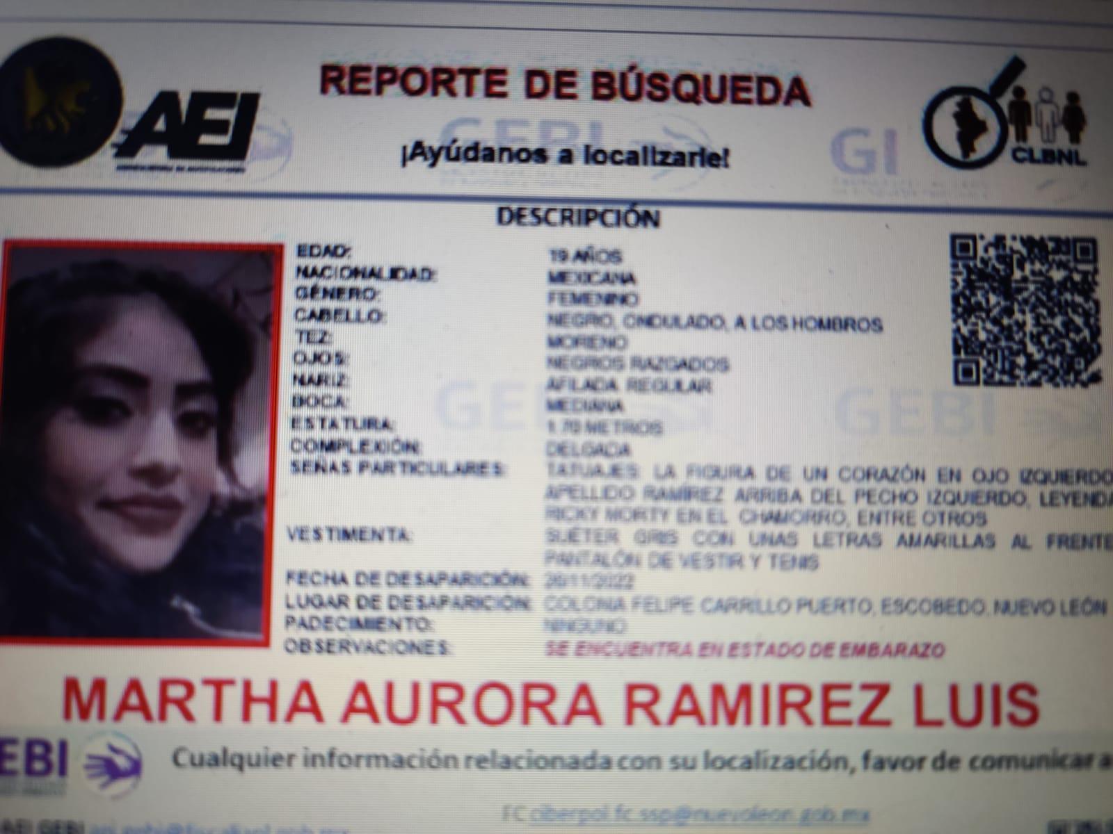 Buscan a joven embarazada que desapareció en Escobedo, NL. Noticias en tiempo real
