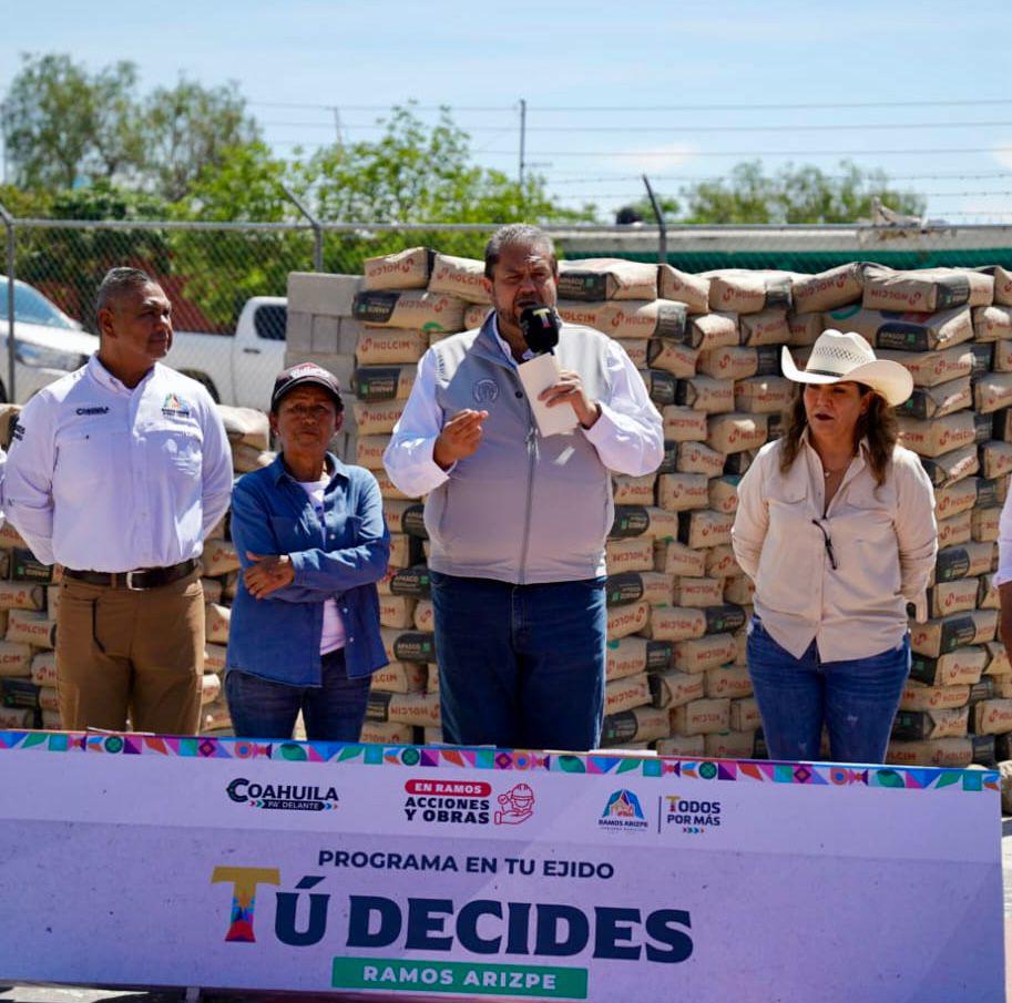 Impulsan obra comunitaria en ejido de Ramos Arizpe con inversión de 250 mil pesos