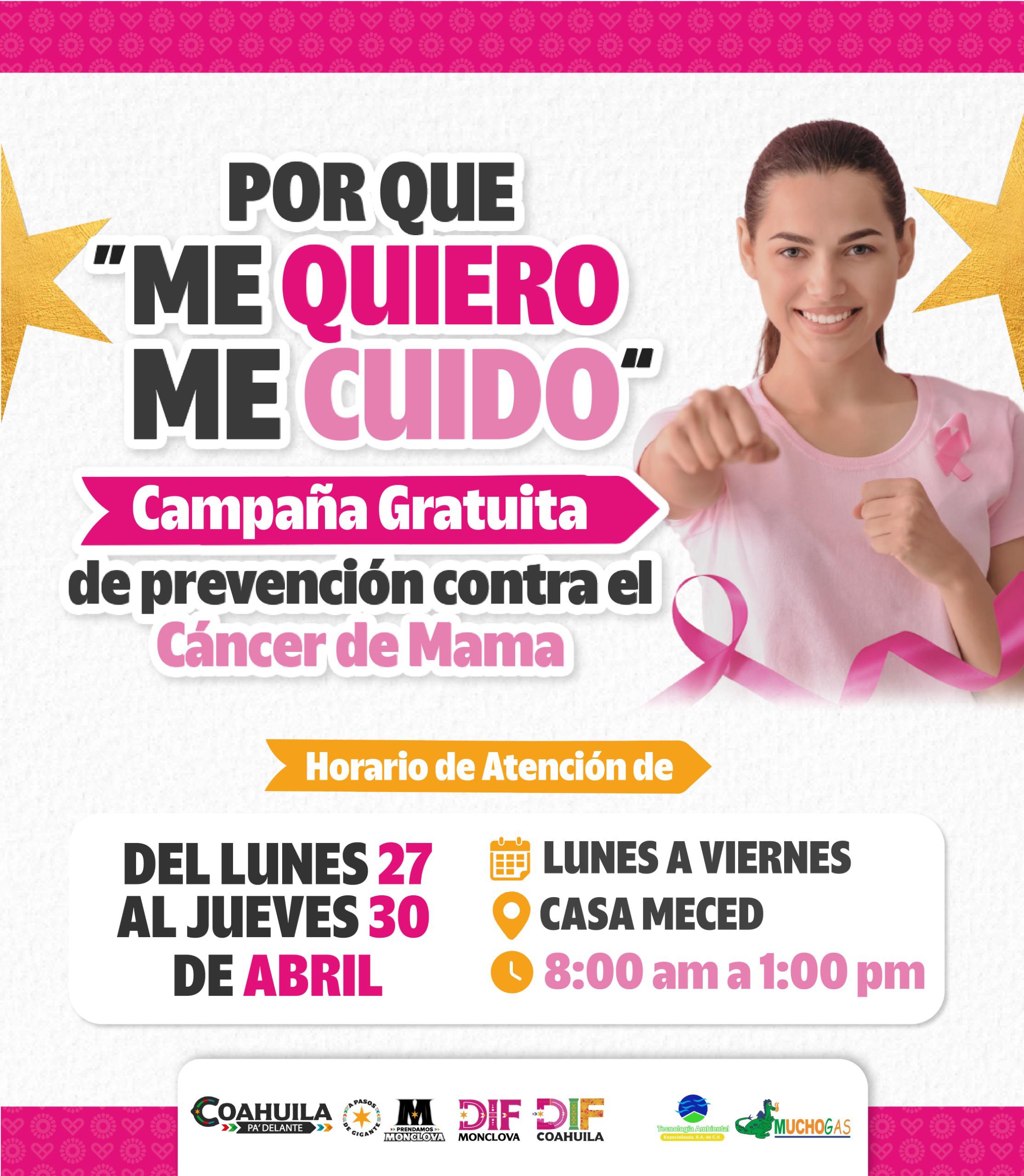 Lanzan en Monclova campaña de prevención contra el cáncer de mama: ‘Porque me quiero, me cuido’