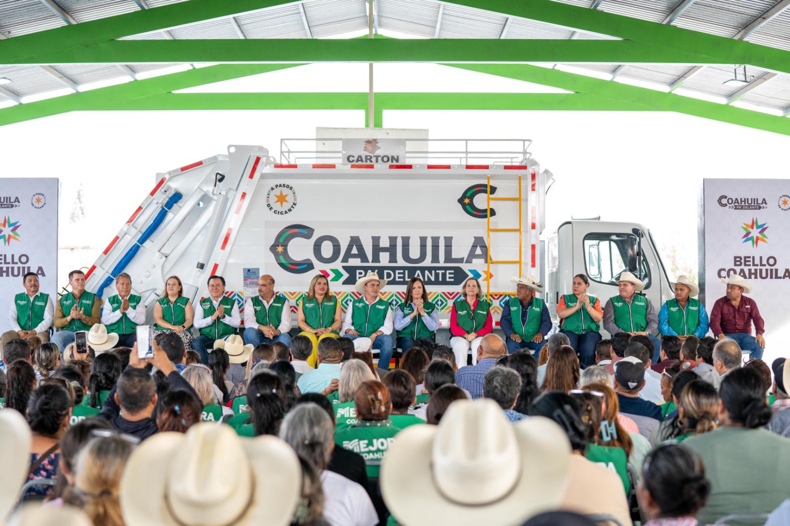 Refuerzan recolección de basura en Castaños con nuevas unidades entregadas por el Gobernador